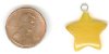 1 20x5mm Light Orange Fiber Optic Star Pendant
